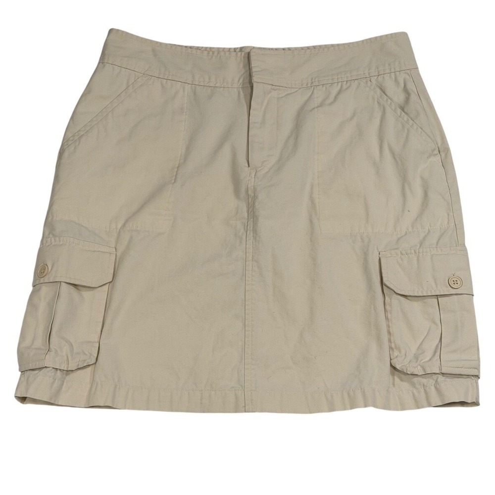 Gap Khaki Cargo Mini Skirt Tan Cotton Y2K Utility Womens 6 Vintage Preppy